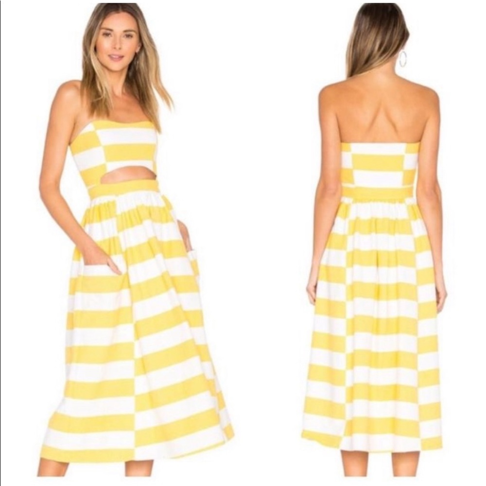 🎉HP🎉 Mara Hoffman yellow striped dress